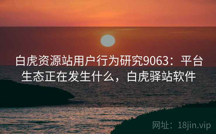 白虎资源站用户行为研究9063：平台生态正在发生什么，白虎驿站软件