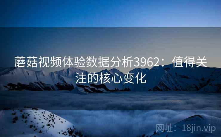 蘑菇视频体验数据分析3962：值得关注的核心变化