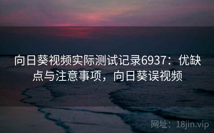 向日葵视频实际测试记录6937：优缺点与注意事项，向日葵误视频